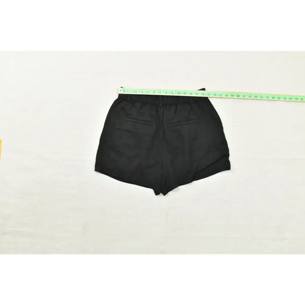 LOFT Women's Size 6 Black 100% Lyocell Pleated High Waist Relaxed Utility Short - Picture 3 of 8